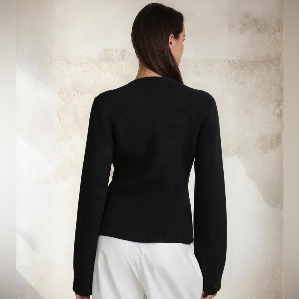 Jenni Kayne Cooper Wool Cashmere Blend Cardigan, Black - Picture 4 of 4